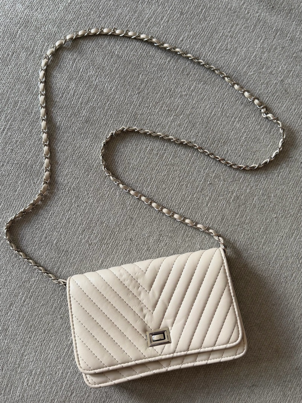 Quilted Cream Chain Crossbody Bag from Target